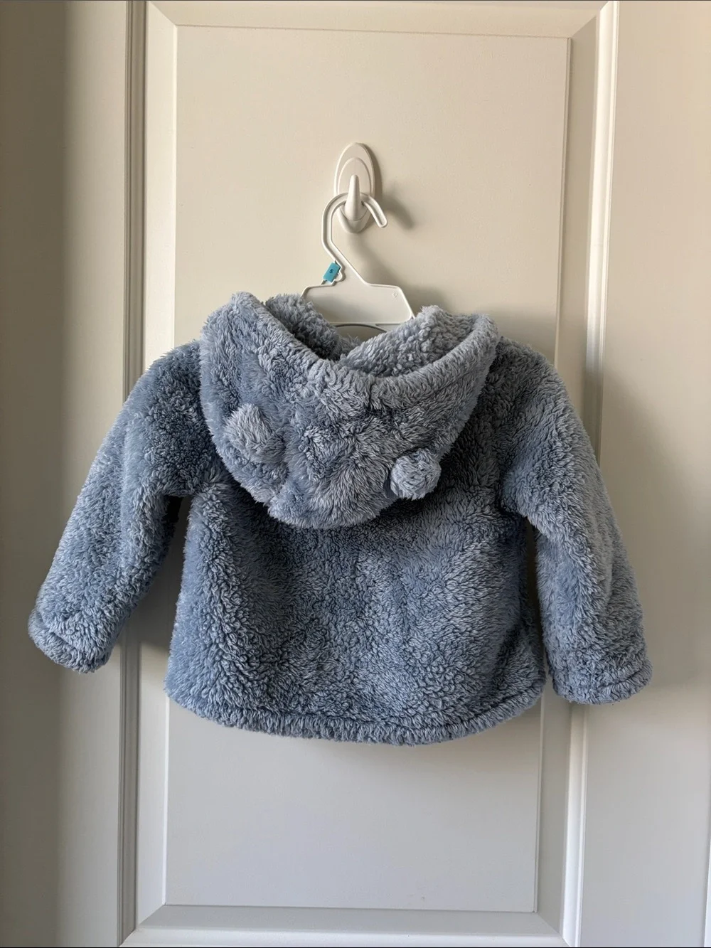 Toddler Plush Hooded Jacket in Light Blue